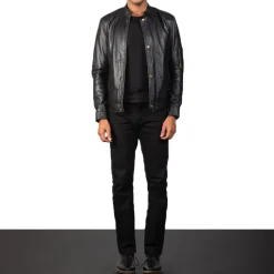 Tea House Black Leather Biker Jacket