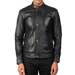 Tea House Black Leather Biker Jacket