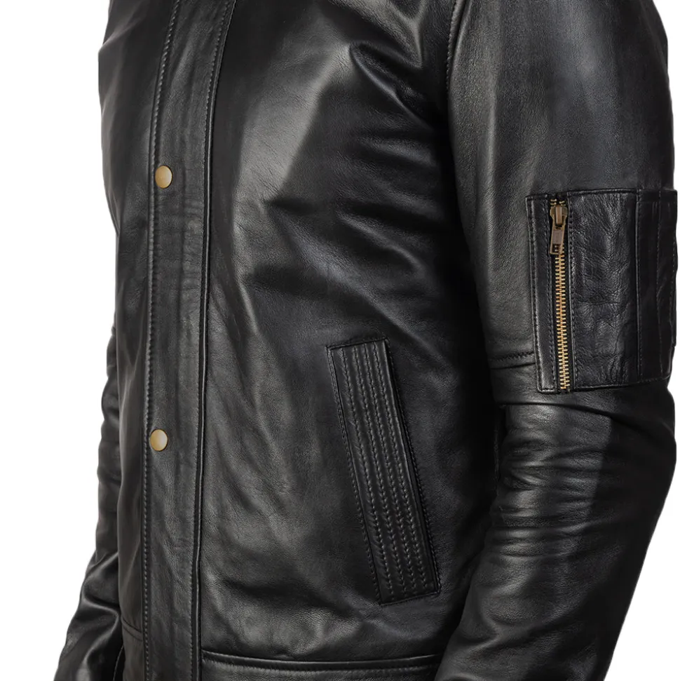 Tea House Black Leather Biker Jacket