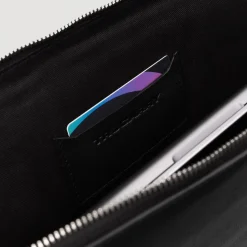 The Baxter Black Leather Laptop Sleeve