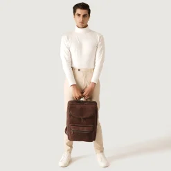 The Bedford Vintage Distressed Brown Leather Backpack