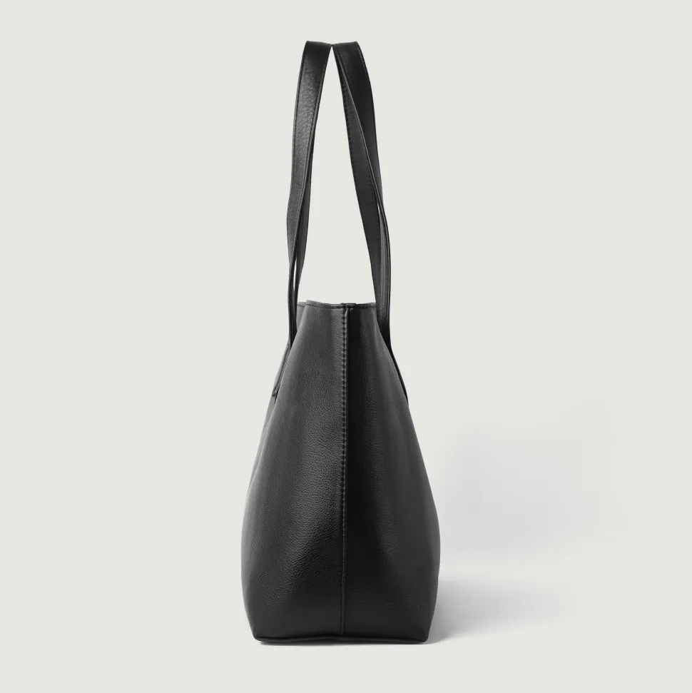The Bianca Black Leather Tote Bag