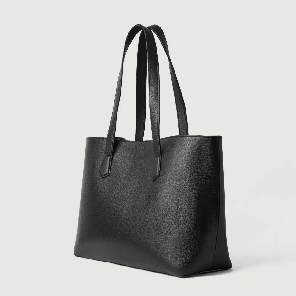 The Bianca Black Leather Tote Bag
