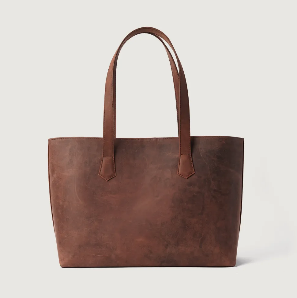 The Bianca Vintage Distressed Brown Leather Tote Bag
