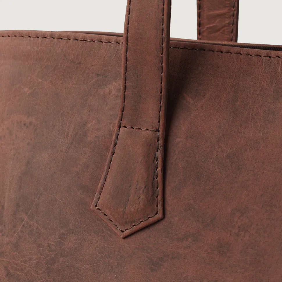 The Bianca Vintage Distressed Brown Leather Tote Bag