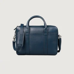 The Captain Midnight Blue Leather Briefcase