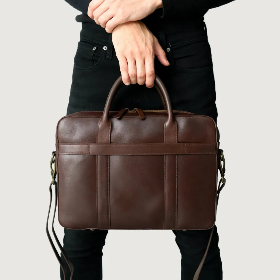 The Captain Vintage Brown Leather Briefcase