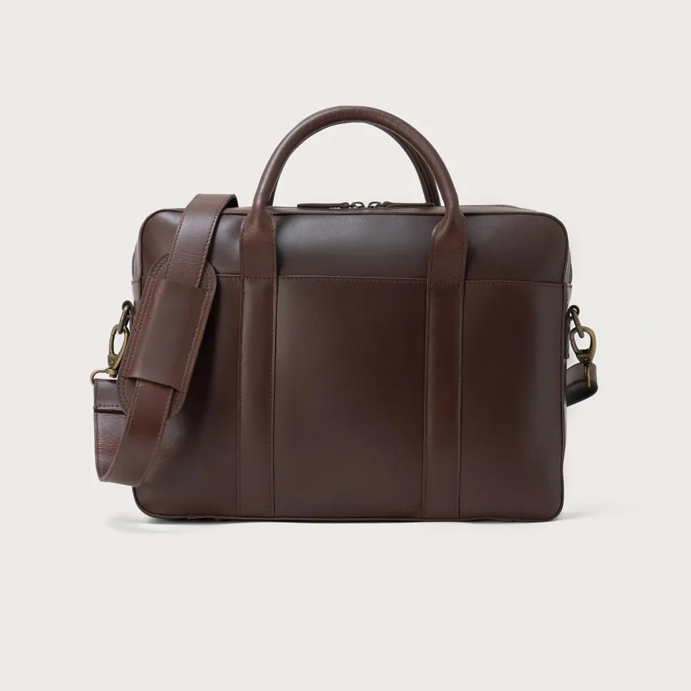 The Captain Vintage Brown Leather Briefcase