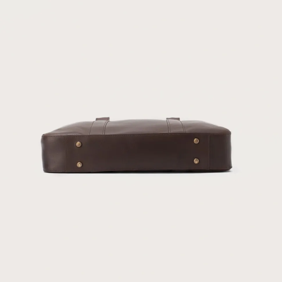 The Captain Vintage Brown Leather Briefcase