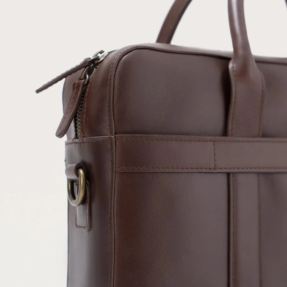 The Captain Vintage Brown Leather Briefcase