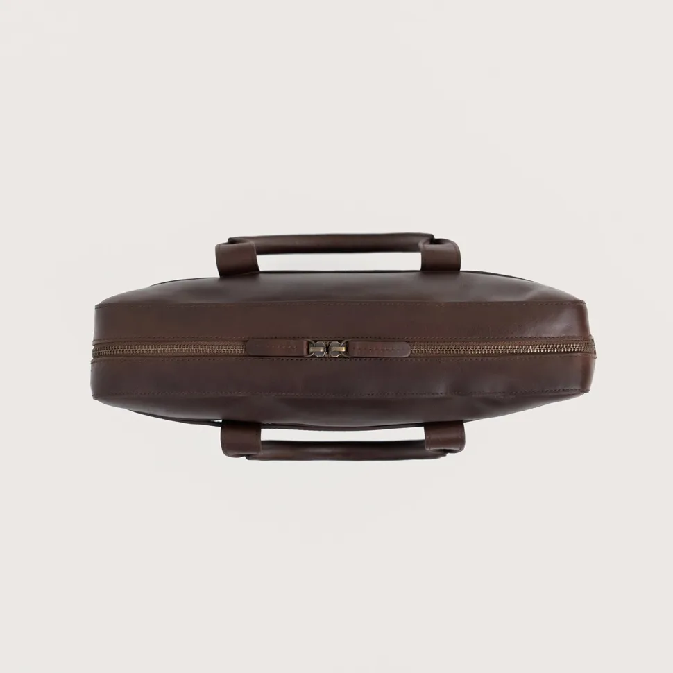 The Captain Vintage Brown Leather Briefcase