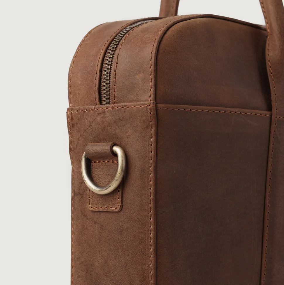 The Captain Vintage Tan Brown Leather Briefcase
