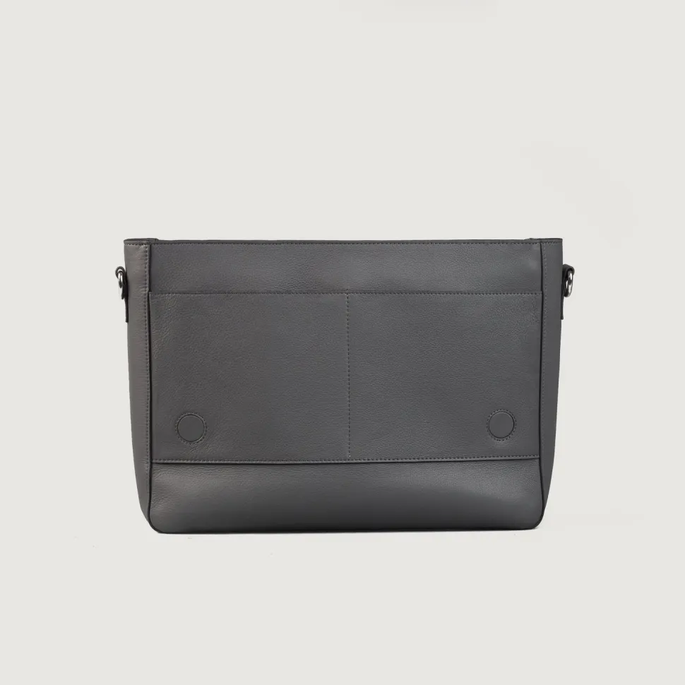 The Carismatico Grey Leather Messenger Bag