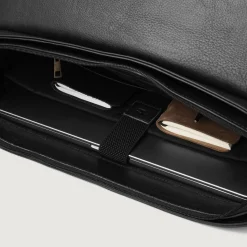 The Cristoph Black Leather Messenger Bag