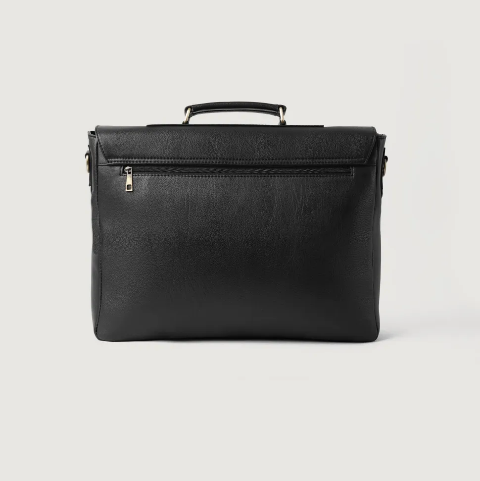 The Cristoph Black Leather Messenger Bag
