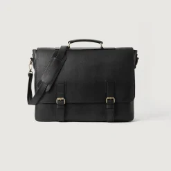 The Cristoph Black Leather Messenger Bag