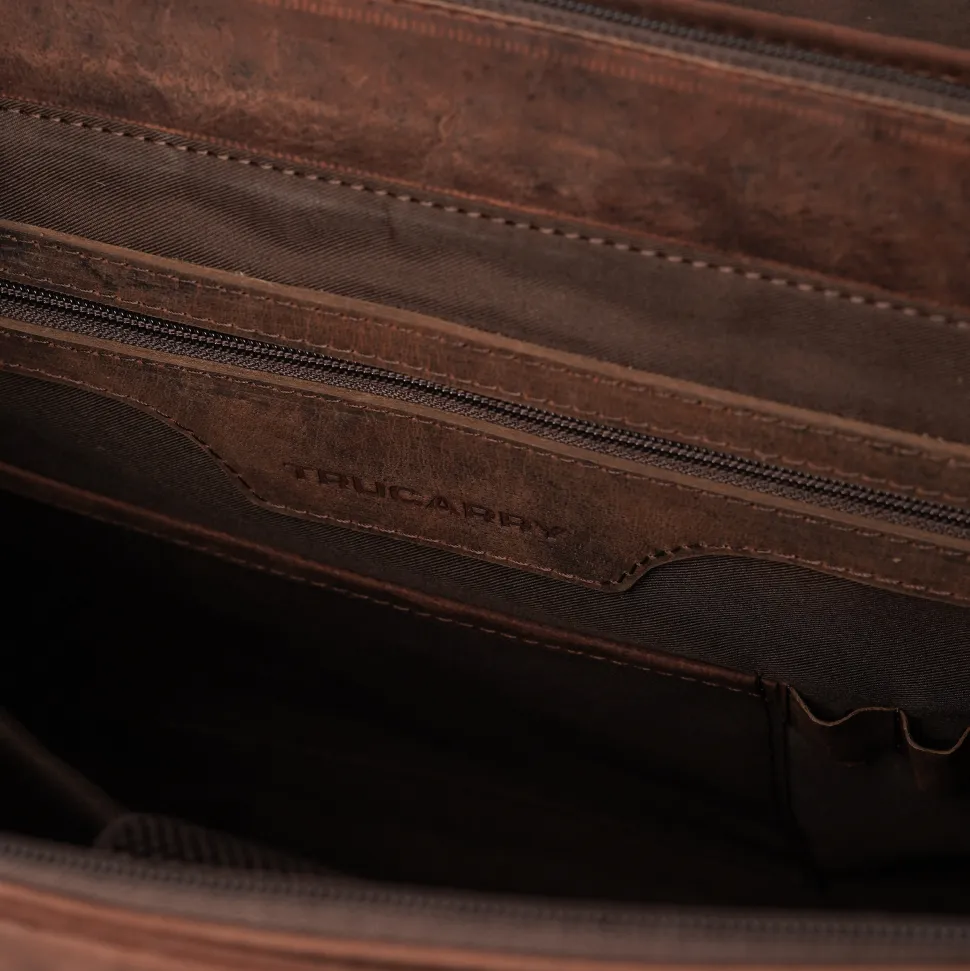 The Cristoph Vintage Distressed Brown Leather Messenger Bag