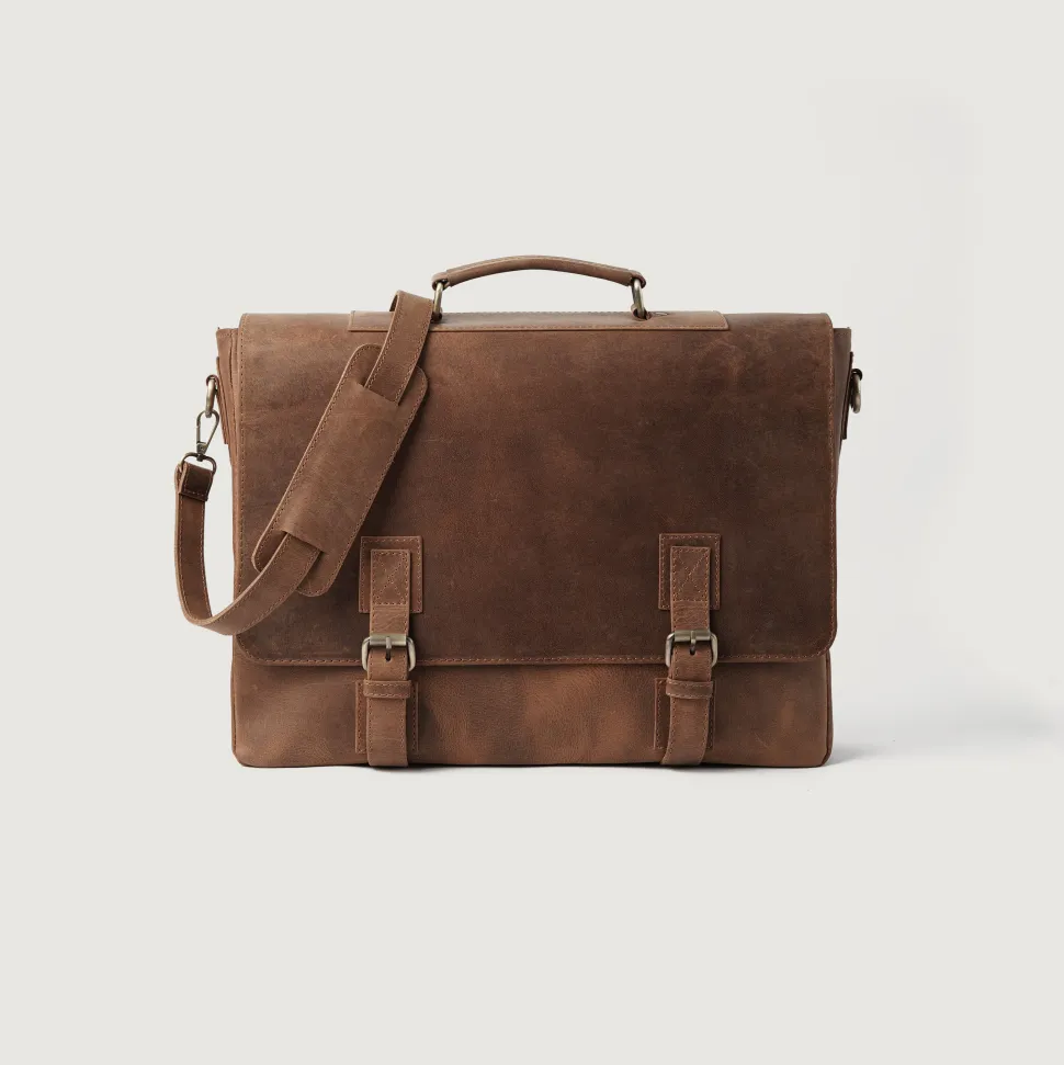 The Cristoph Vintage Tan Leather Messenger Bag