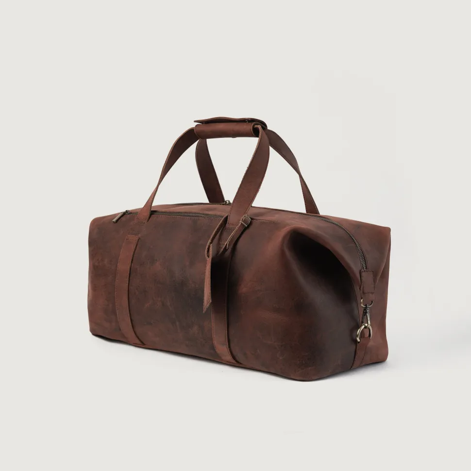 The Dale Duffle Vintage Distressed Brown Leather Duffle Bag