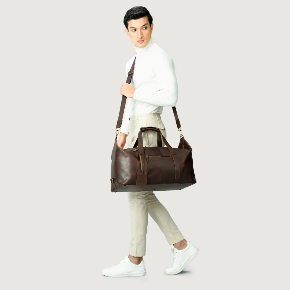 The Dale Vintage Brown Leather Duffle Bag