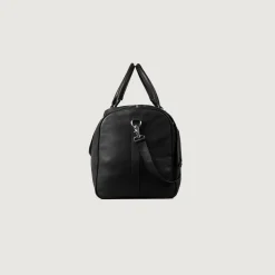 The Darrio Black Leather Duffle Bag