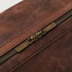 The Darrio Vintage Distressed Brown Leather Duffle Bag