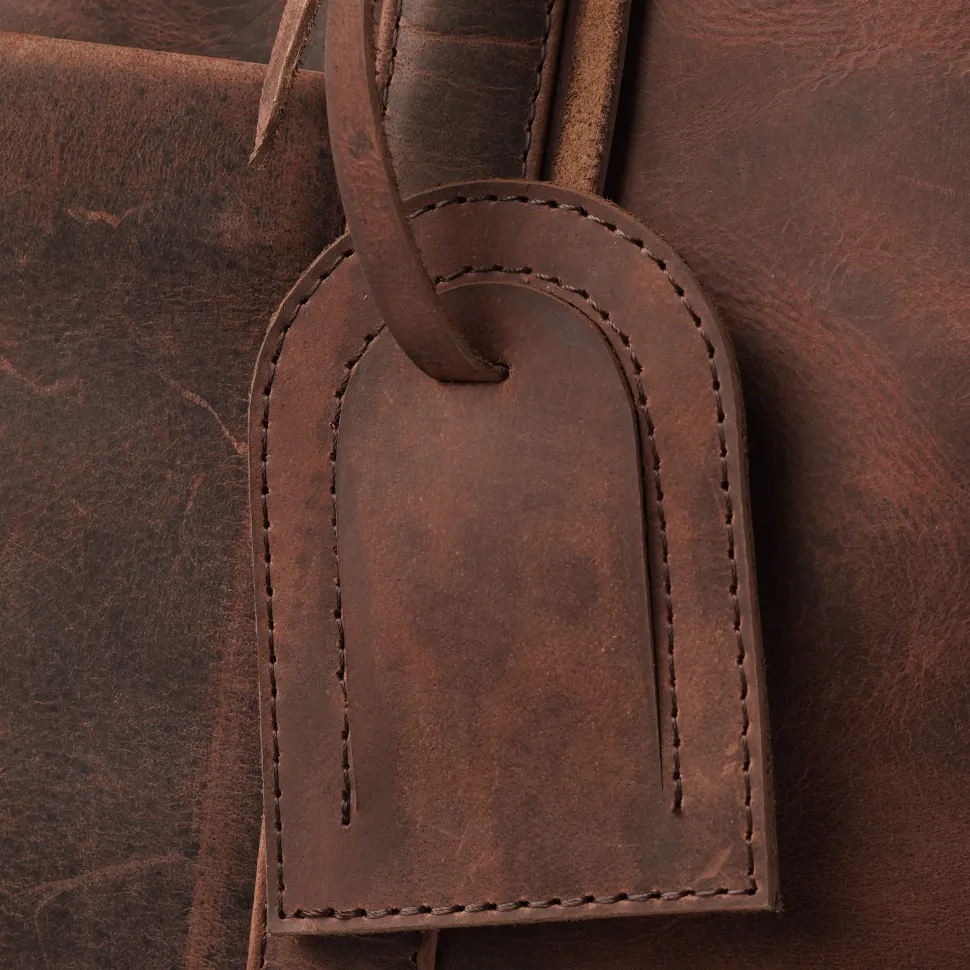 The Darrio Vintage Distressed Brown Leather Duffle Bag