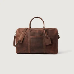 The Darrio Vintage Distressed Brown Leather Duffle Bag