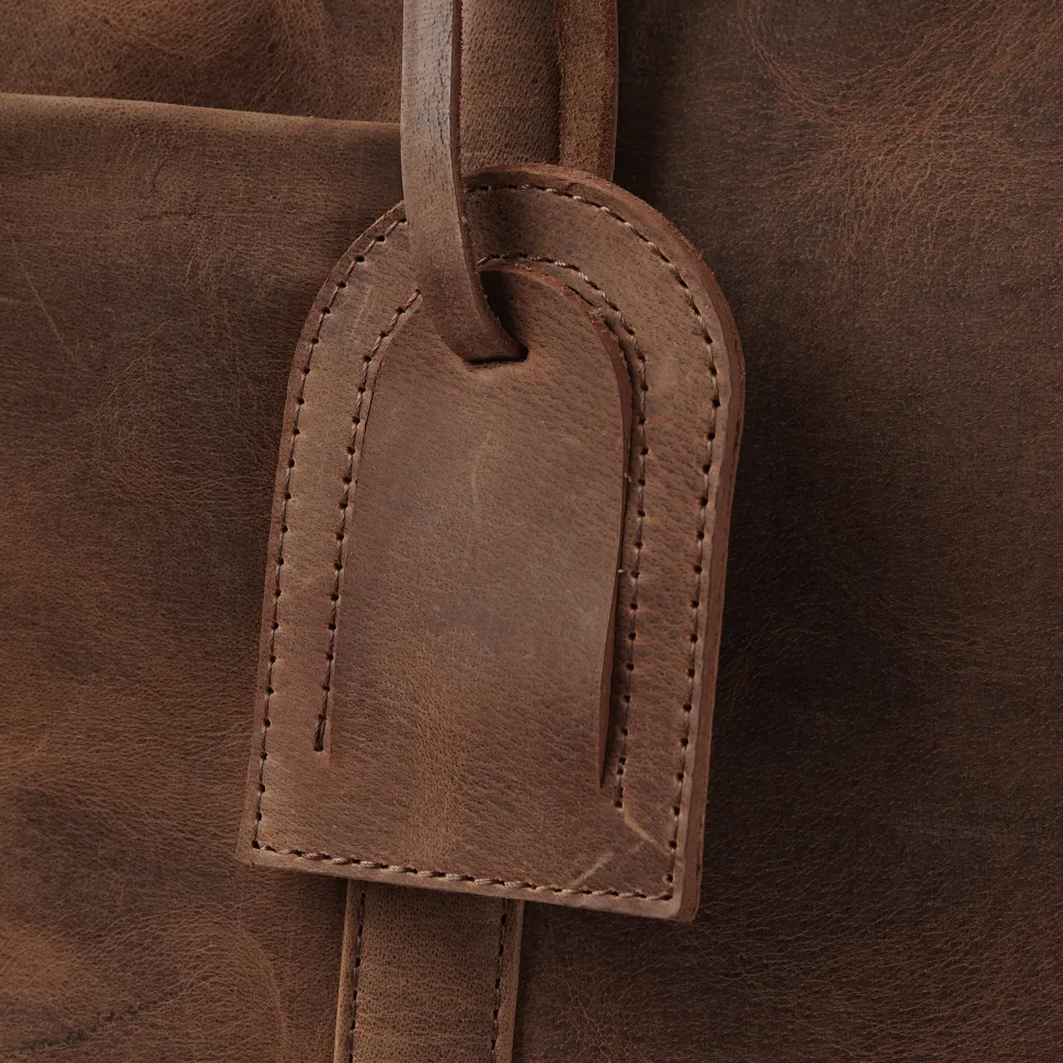 The Darrio Vintage Tan Brown Leather Duffle Bag