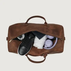 The Darrio Vintage Tan Brown Leather Duffle Bag