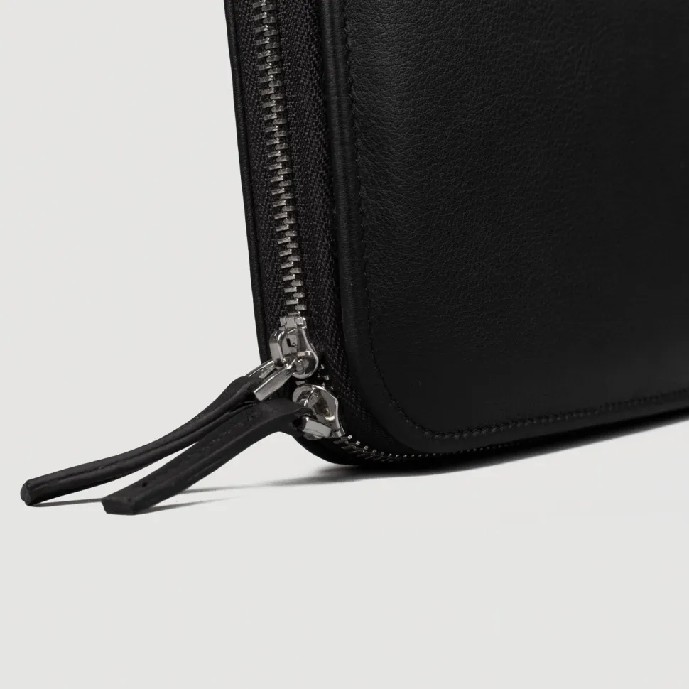 The Eclectic Black Leather Folio Organizer