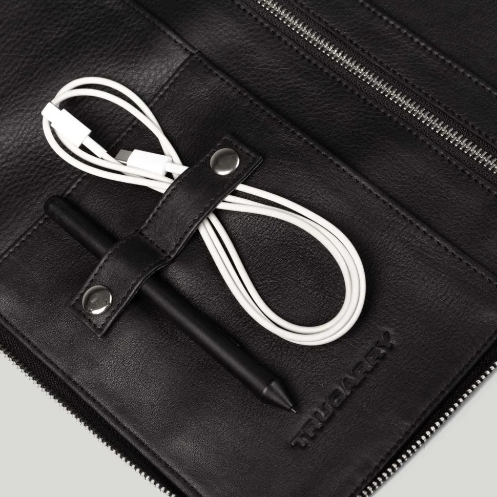 The Eclectic Black Leather Folio Organizer