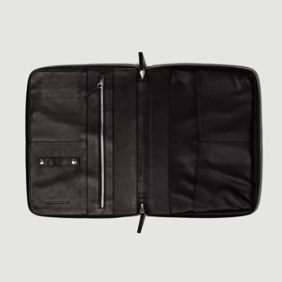 The Eclectic Black Leather Folio Organizer