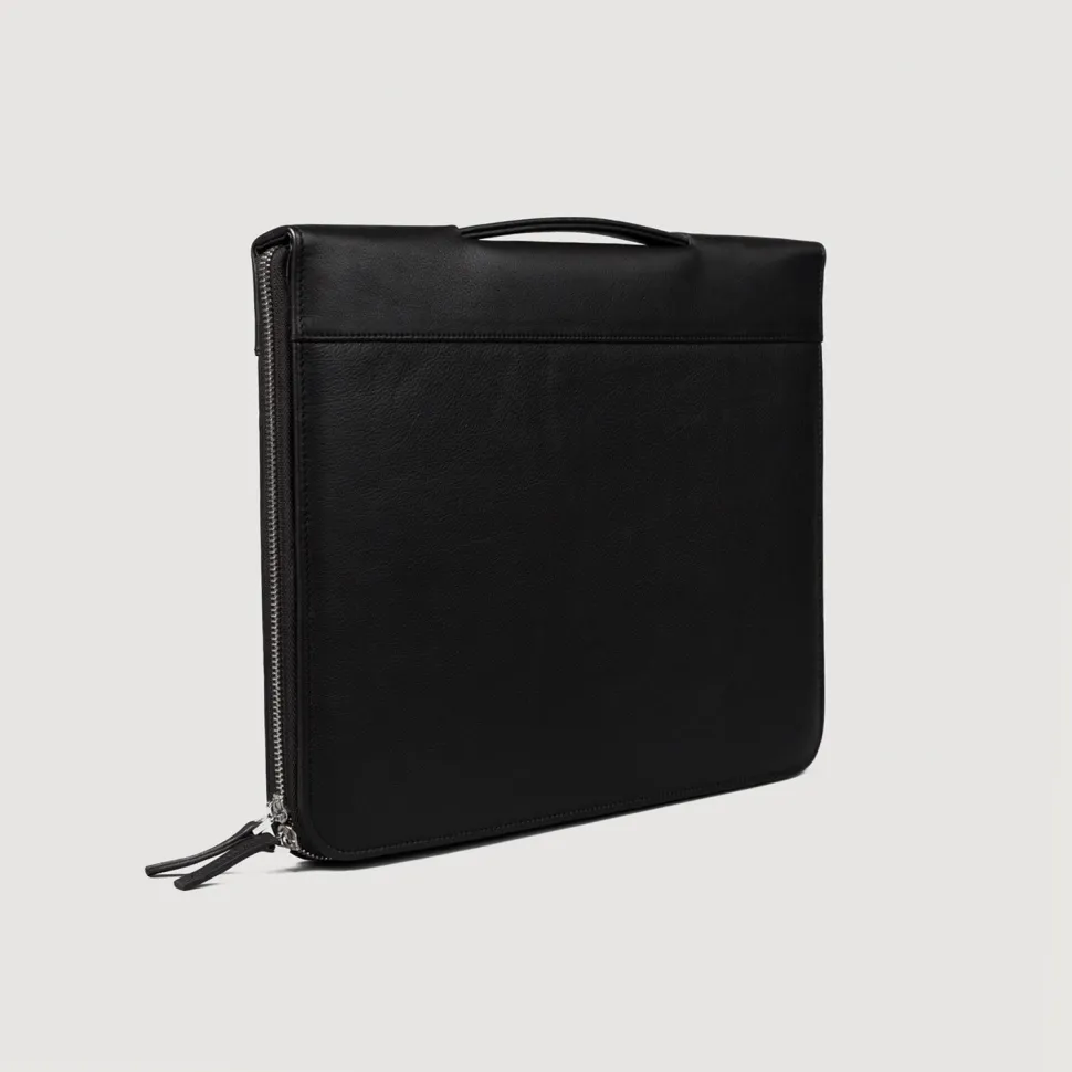 The Eclectic Black Leather Folio Organizer