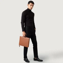 The Eclectic Brown Leather Folio Organizer