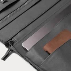 The Eclectic Grey Leather Folio Organizer