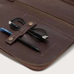 The Eclectic Vintage Brown Leather Folio Organizer