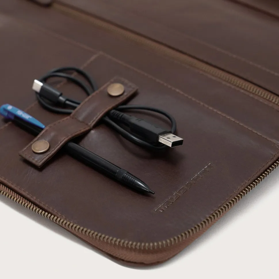 The Eclectic Vintage Brown Leather Folio Organizer