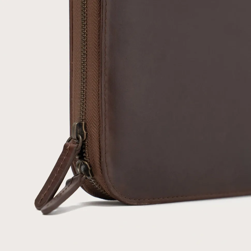 The Eclectic Vintage Brown Leather Folio Organizer