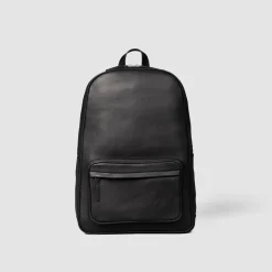 The Philos Black Leather Backpack