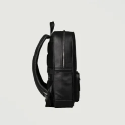 The Philos Black Leather Backpack