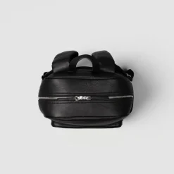 The Philos Black Leather Backpack
