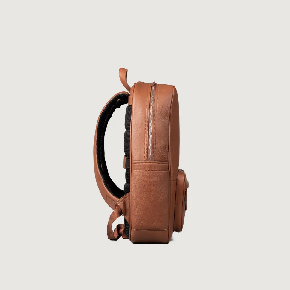 The Philos Brown Leather Backpack