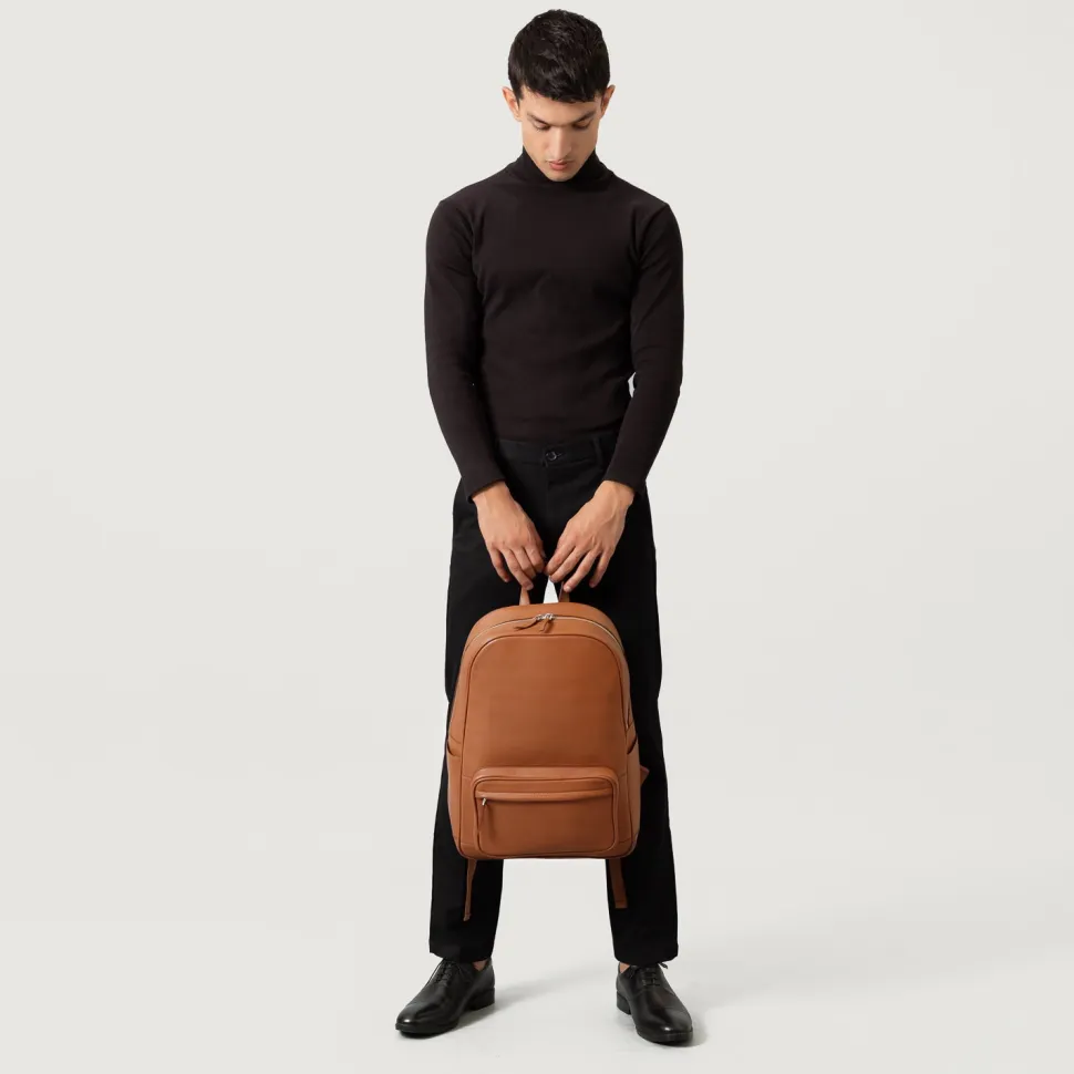 The Philos Brown Leather Backpack
