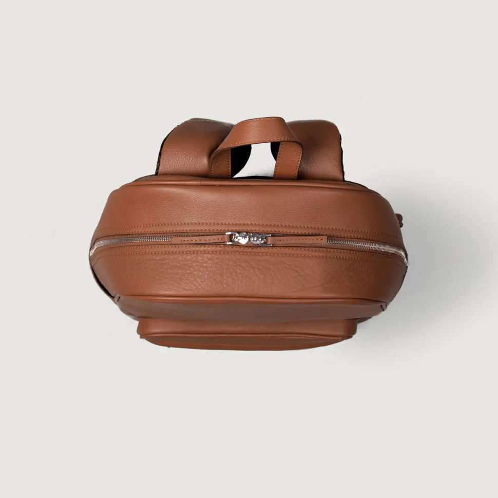 The Philos Brown Leather Backpack