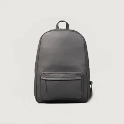The Philos Grey Leather Backpack