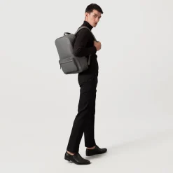 The Philos Grey Leather Backpack