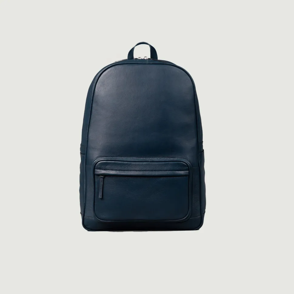 The Philos Midnight Blue Leather Backpack