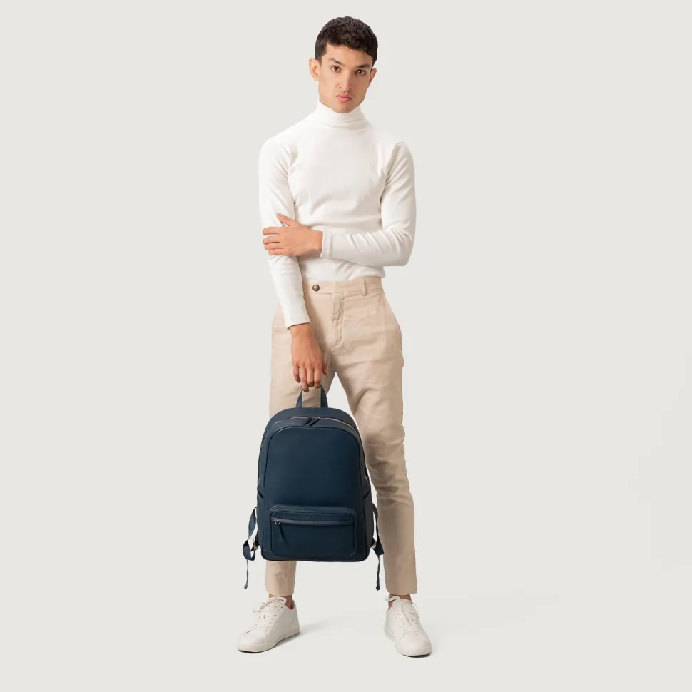 The Philos Midnight Blue Leather Backpack