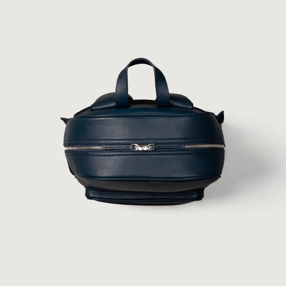 The Philos Midnight Blue Leather Backpack